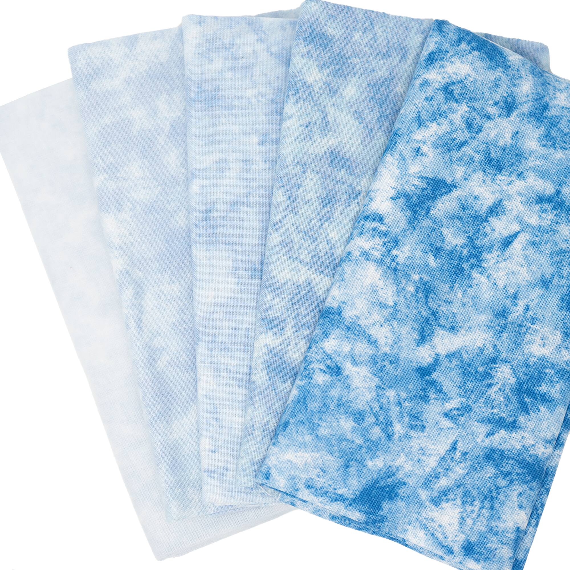 SINGER Christmas Blue Tonal Blender Cotton Fabric Fat Quarter Bundle